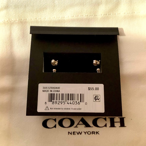 Coach NWT Hanging C Huggie Earrings - Picture 4 of 4